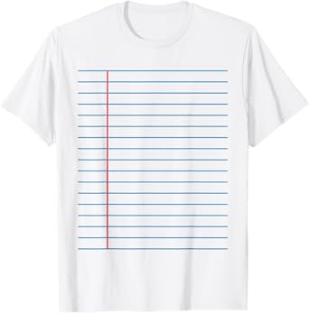 College Ruled Lined Paper Student Teacher Professor Costume T-Shirt