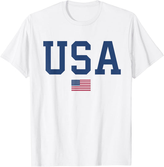USA Women Men Kids American Flag Patriotic 4th of July T-Shirt