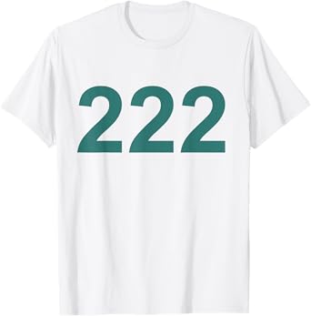 Creative 222 Designs Costume Ideas Co. Number 222 in Green Font on Light Background Fun Halloween T-Shirt