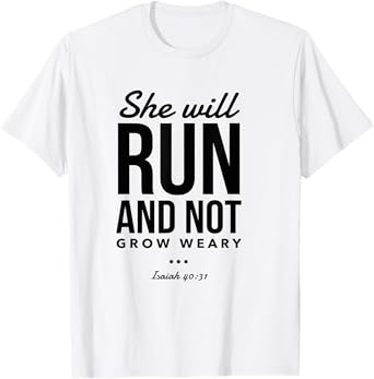 Christian Bible Verses Running Women Religious Runner Proverb T-Shirt