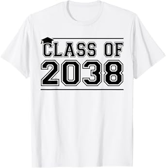 Class of 2038 Grow With Me Handprints On Back K to 12 Grade T-Shirt