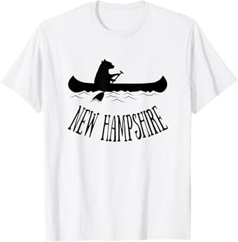 New Hampshire Shirt | NH Bear Canoe Lake t-shirt T-Shirt