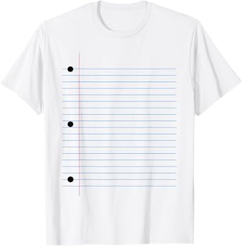 Funny Lined Notebook Paper Group Halloween Costume T-Shirt
