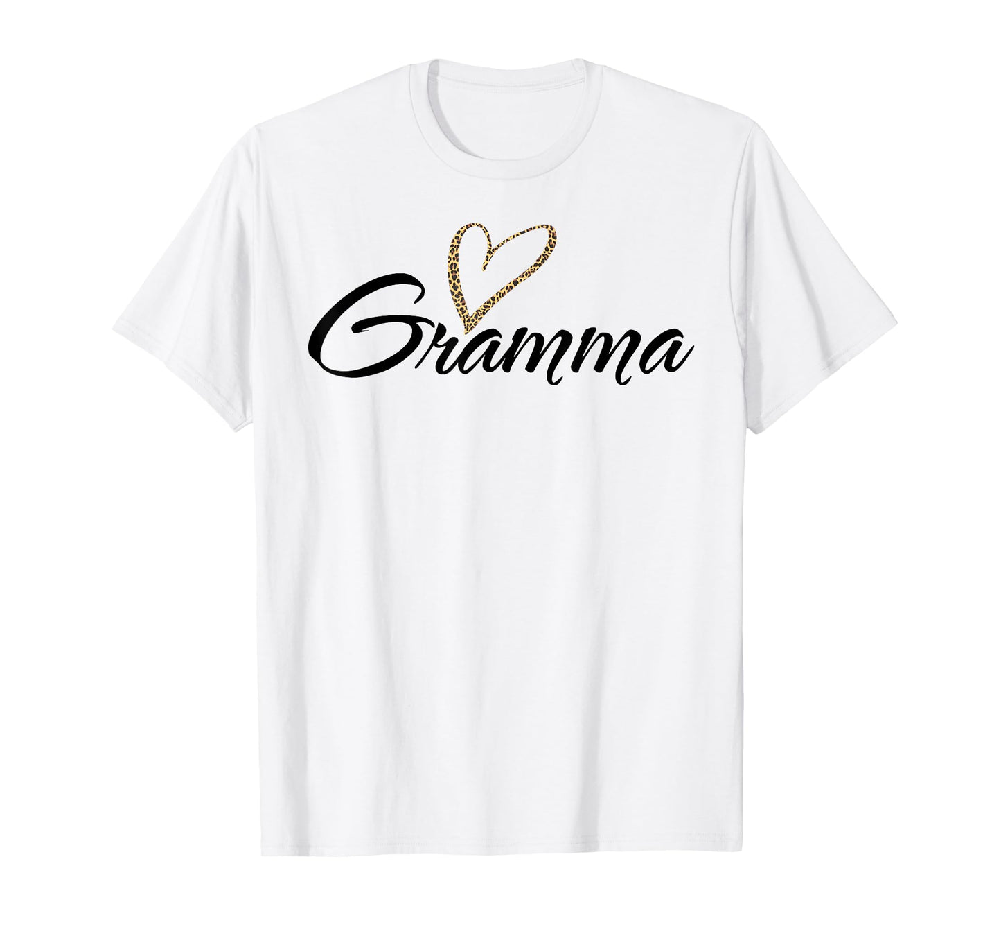 Gramma with Leopard Print Heart Fun Aunt Grandma Mom Gift T-Shirt