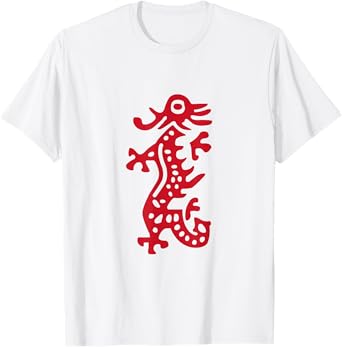 Chinese Mah Jong Red Dragon Tile Mahjong Costume T-Shirt