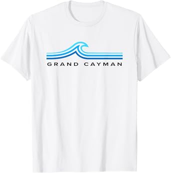 Grand Cayman Islands Waves Vintage Mens Womens Boys Souvenir T-Shirt