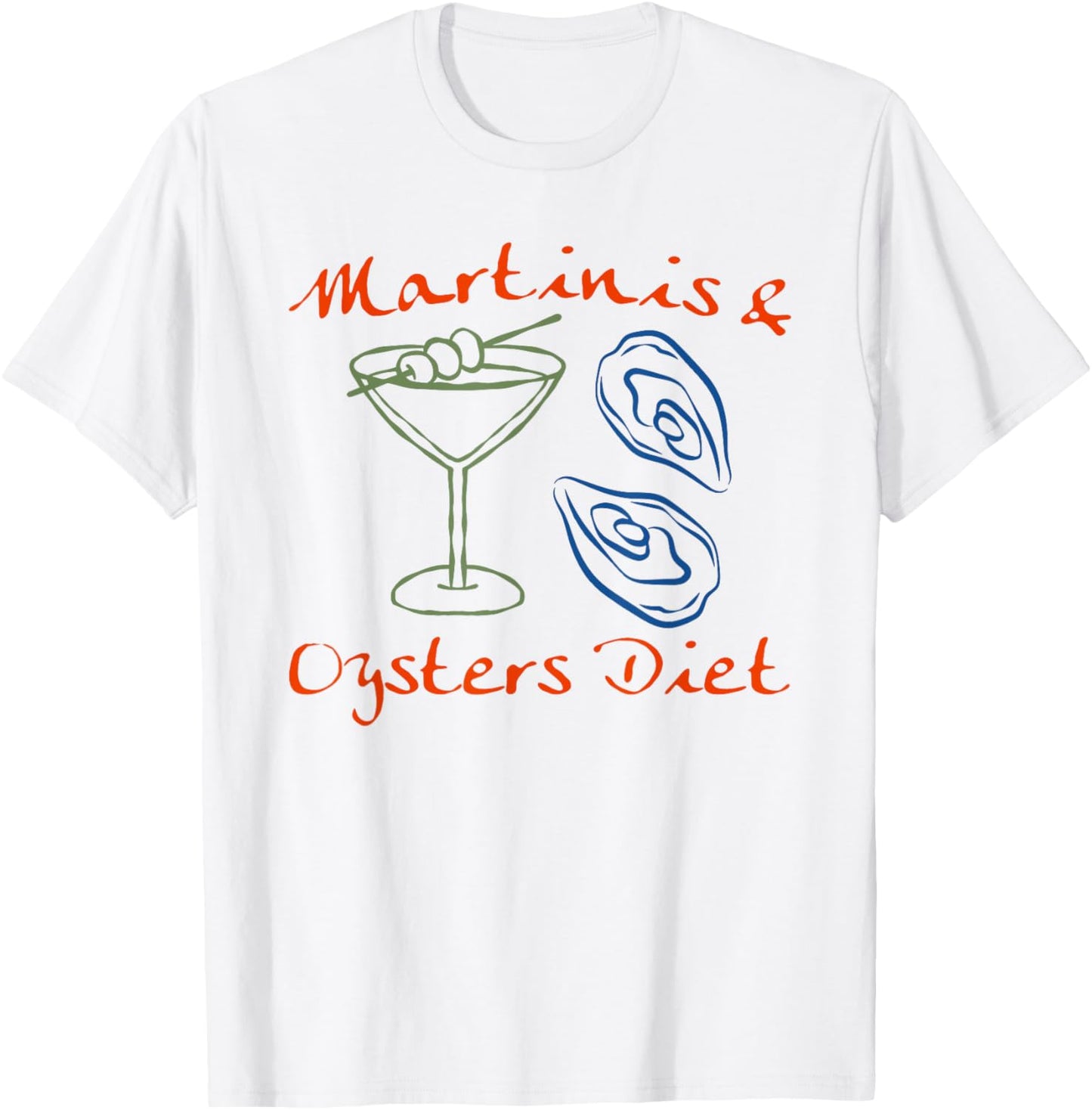 Martini And Oysters Seafood Cocktail Graphic Men Women T-Shirt