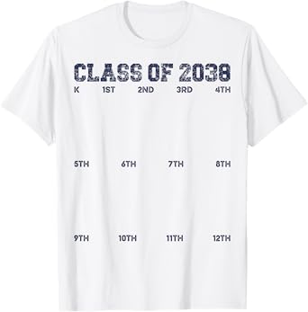 Class of 2038 Grow With Me Shirt Handprint Shirt K to 12th T-Shirt