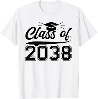 Class Of 2038 Grow With Me Handprints On The Back K To 12th T-Shirt
