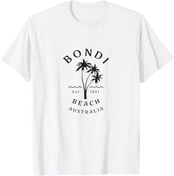 Retro Cool Bondi Beach Australia Vintage Palm Tree Novelty T-Shirt