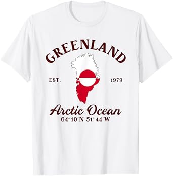 Greenland Map Flag Travel Souvenir Greenlandic Pride Roots T-Shirt