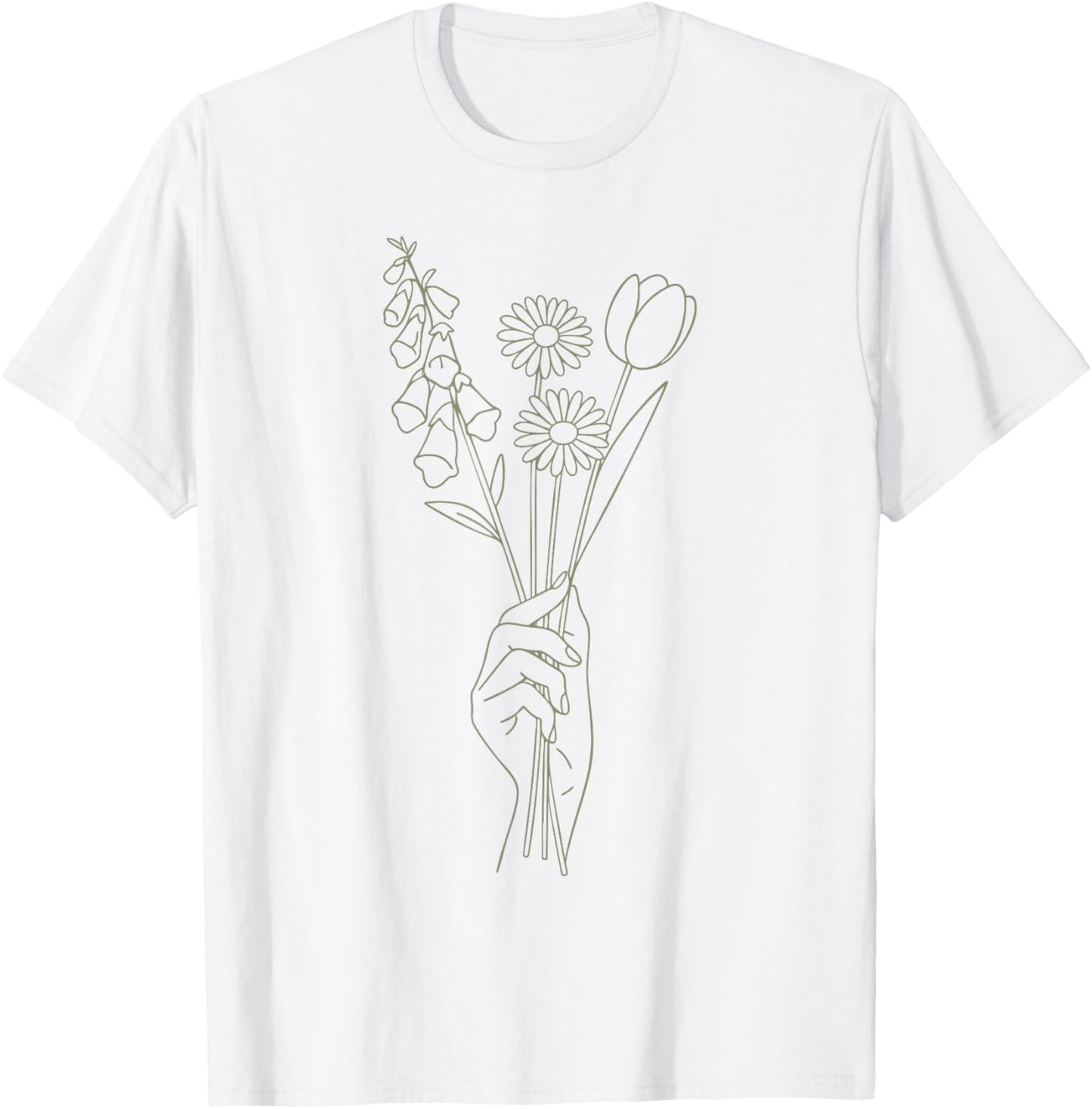 NO WORDS Subtle Foxglove Daisy Tulip T-Shirt