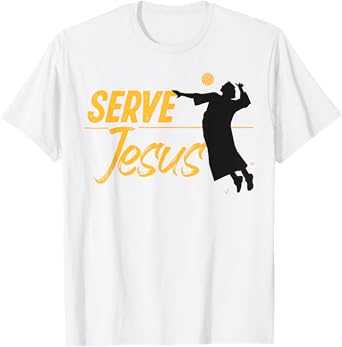 Volleyball Player Team Jesus Christian Serve Jesus T-Shirt