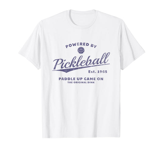 Pickleball - Powered by Pickleball - Stylish Nostalgic T-Shirt