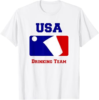 USA Drinking Team Funny Party Beer Pong Game T-Shirt