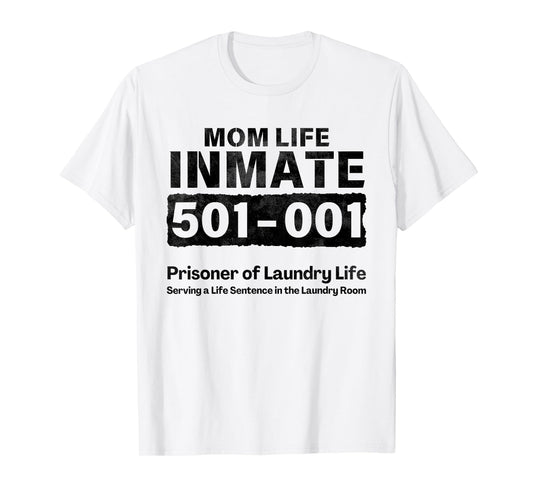 Mom Life Prisoner Inmate Funny Jail Halloween Costume T-Shirt