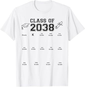 Class of 2038 Kinder Kids Teacher 2025 First Day of School T-Shirt