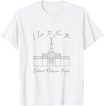 Detroit MI Temple, I love to see my temple, calligraphy T-Shirt