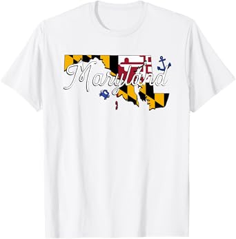 Maryland State Flag and Anchor T-Shirt T-Shirt
