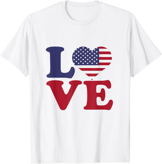 LOVE USA - Cool USA Independence Day 4th of July T-Shirt
