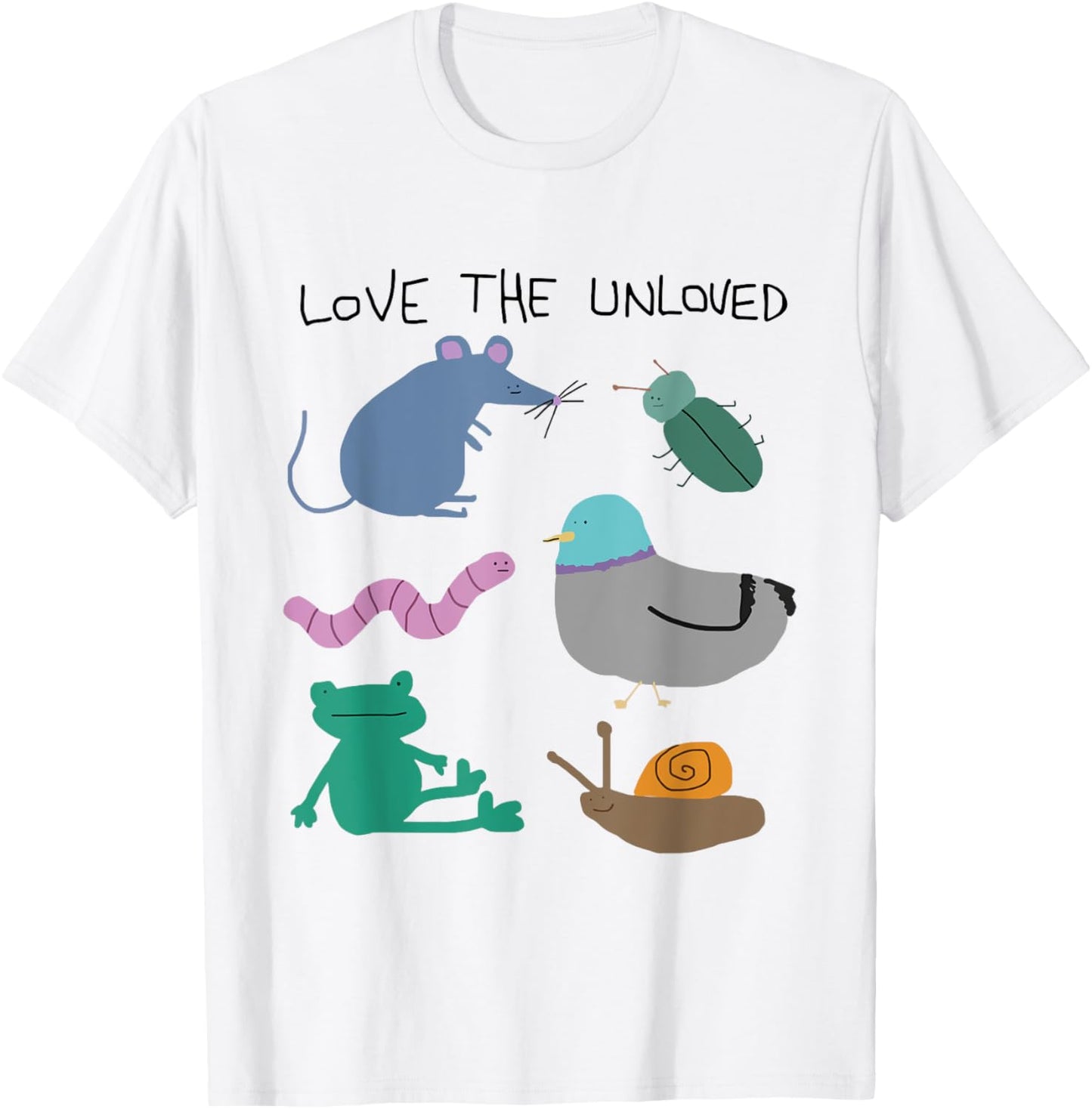 Cute Love The Unloved Pigeon Rat Frog Funny Animal Lover T-Shirt