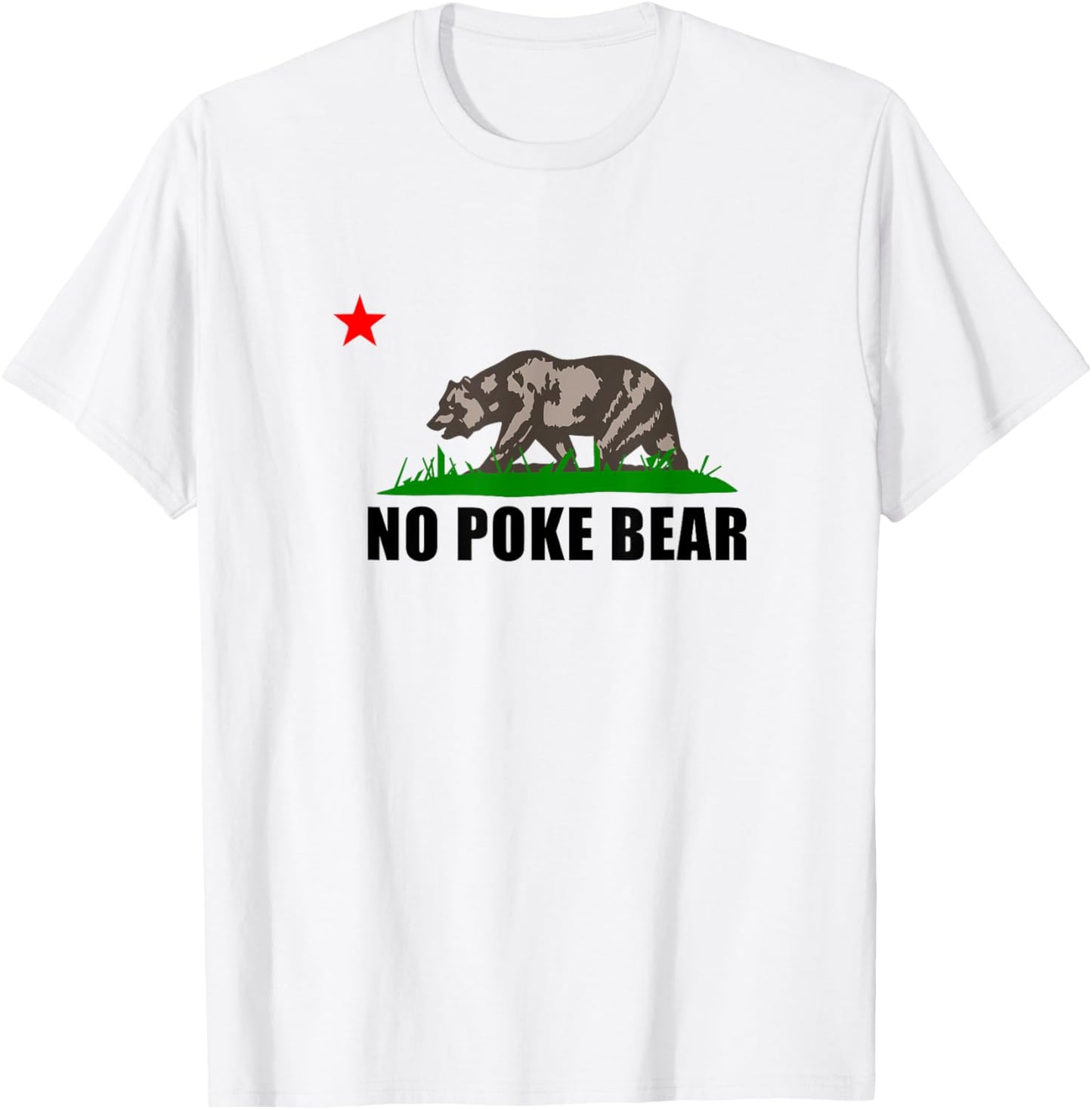 No Poke Bear California State Flag No Step T-Shirt