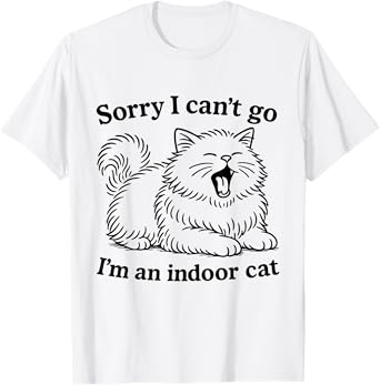 Sorry I Can't Go I'm An Inside Cat Funny Cat Drinking Beer T-Shirt