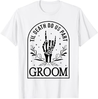Groom Bride Engagement Wedding Halloween Couple Matching T-Shirt