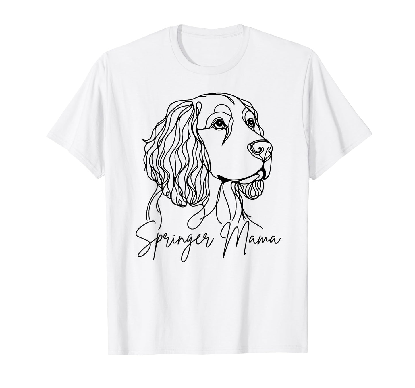 English Springer Spaniel Mama Springer Mom Line Art Artistic T-Shirt