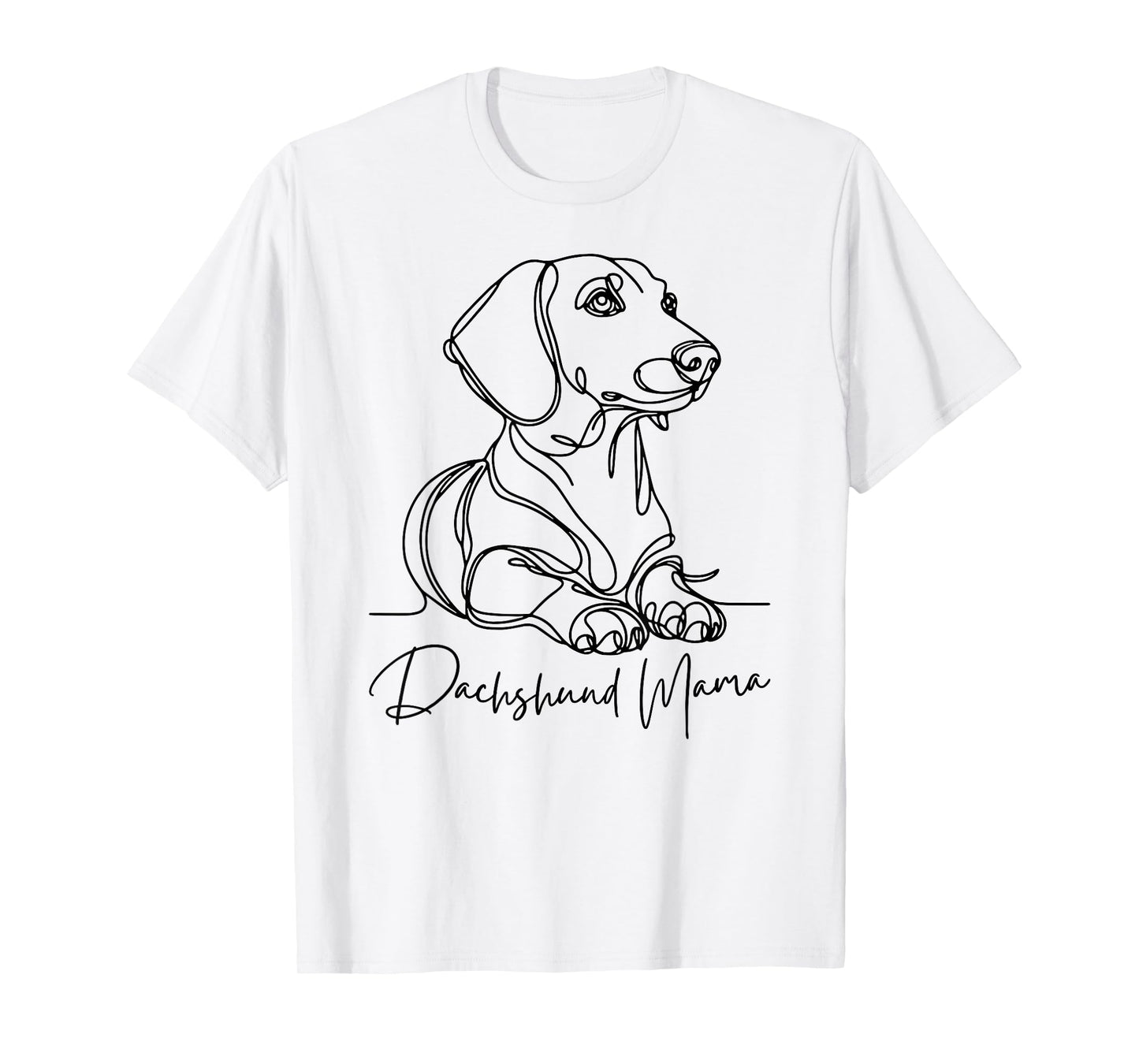 Dachshund Mama Dachshund Mom Line Art Wiener Dog Artistic T-Shirt