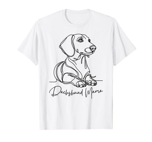 Dachshund Mama Dachshund Mom Line Art Wiener Dog Artistic T-Shirt