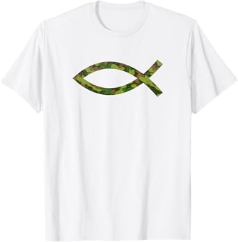 Jesus Christ Fish Camouflage Religious Christian T-Shirt