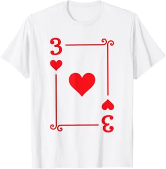 Playing Cards Costume - 3 Hearts T-Shirt
