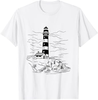 Lighthouse Seaside House Sailing Sea Beach Boating Men Women Girls Kids T-Shirt