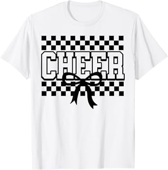 Checkered Cheer Cheerleading for Cheerleader Youth BFF Squad T-Shirt
