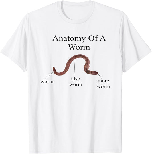 Anatomy of Worm Funny Science Biology Diagram T-Shirt