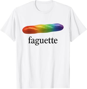 Cute Funny Baguette Rainbow Faguette LGBT Pride Month T-Shirt