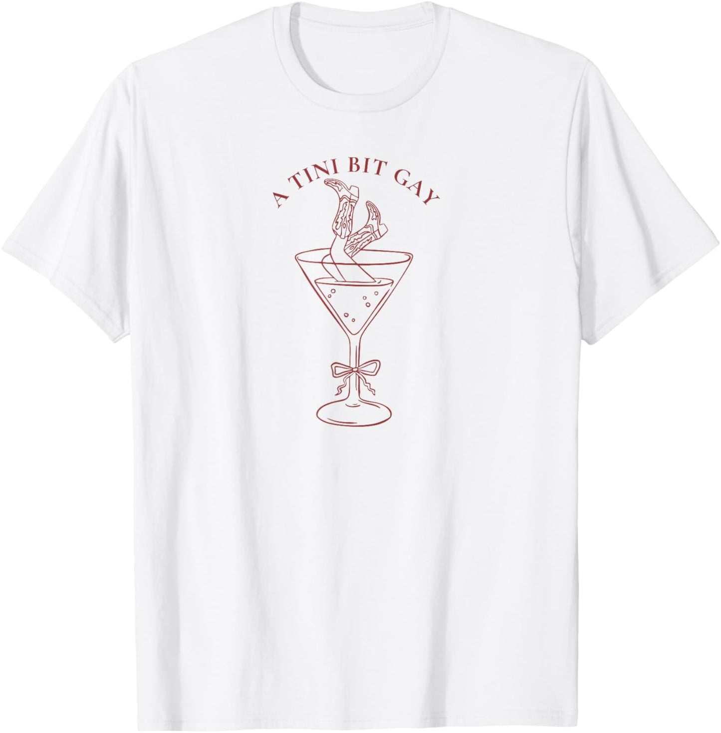 Subtle Lesbian A Tini Bit Gay Martini Pride Month LGBTQ Cute T-Shirt
