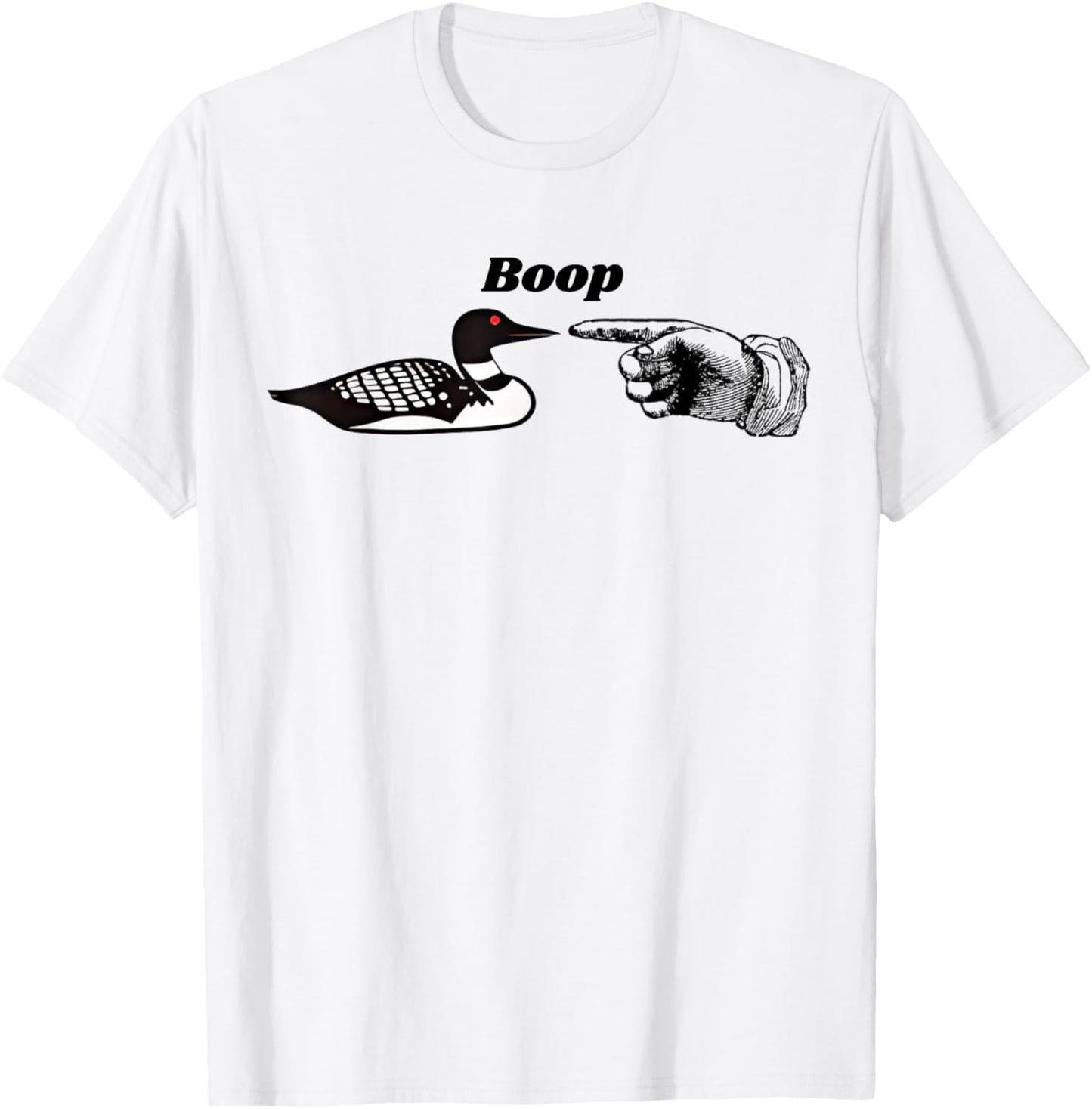 Loon Boop With Pointing Hand Human Water Bird Loon Lovers T-Shirt