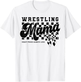 Wrestling Mama Coquette Bow Wrestler Sports Mother's Day T-Shirt