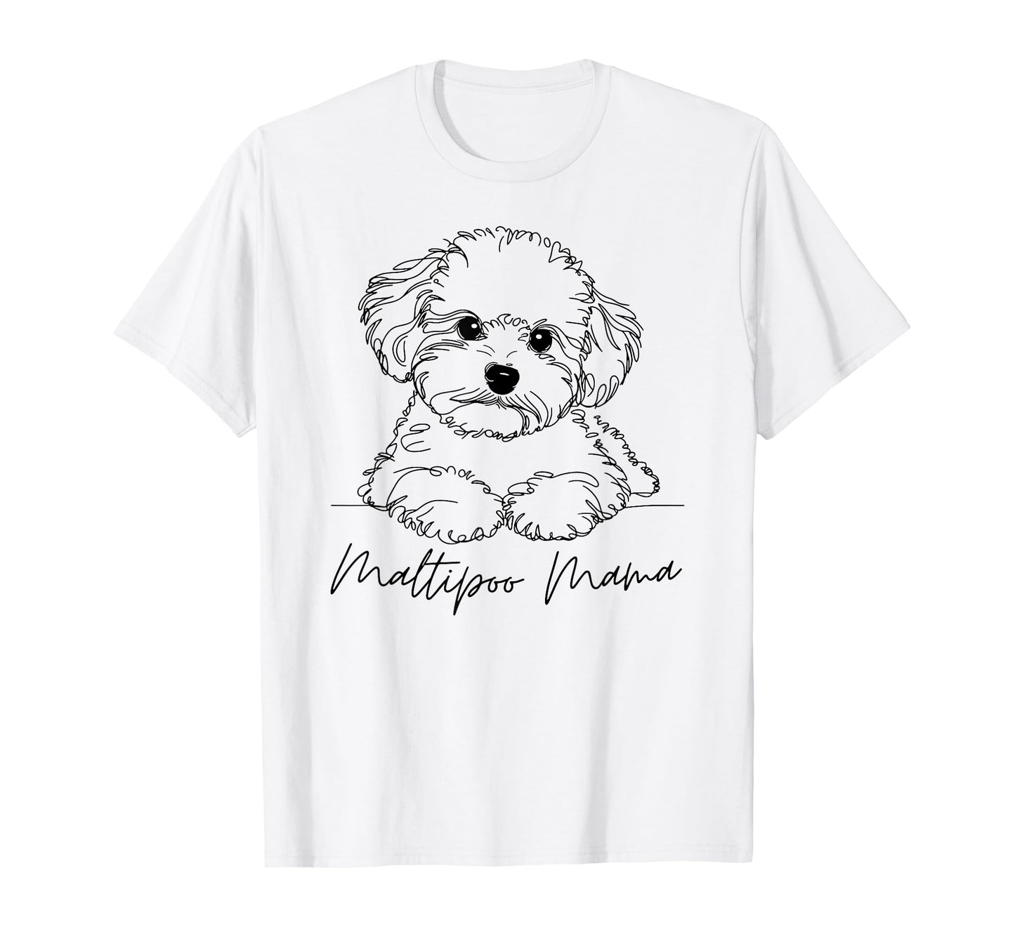 Maltipoo Mama Maltipoo Mom Cute Line Art Dog Artistic T-Shirt