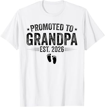 Promoted to Grandpa est. 2026 Baby Announcement for Grandpa T-Shirt