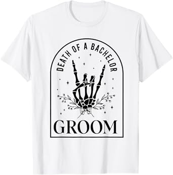 Groom Death of a Bachelor Skeleton Gothic Halloween Party T-Shirt