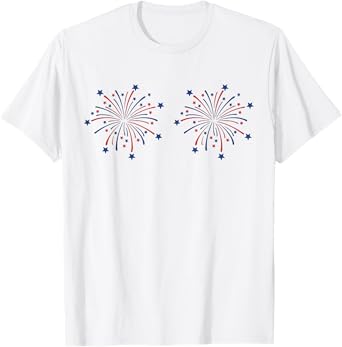 Funny USA Fireworks Couple Just Here For The Fireworks T-Shirt