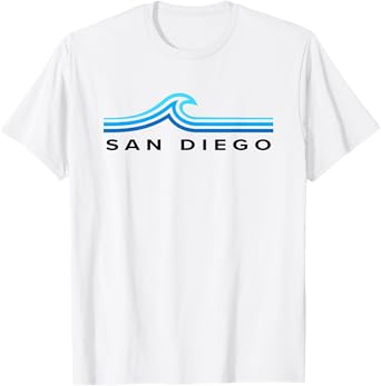 San Diego California Souvenir Waves Vintage Mens Womens Boys T-Shirt