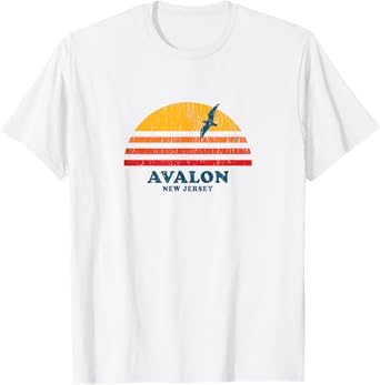 Avalon New Jersey NJ T-Shirt Vintage Casual Graphic 70s Tee T-Shirt