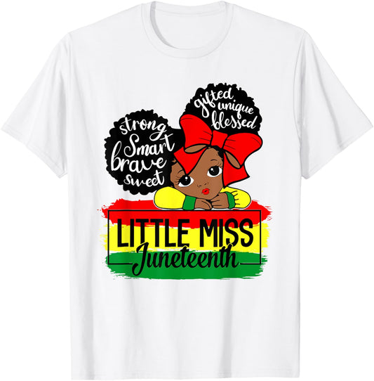 Miss Juneteenth Freedom Black American African Toddler Girl T-Shirt