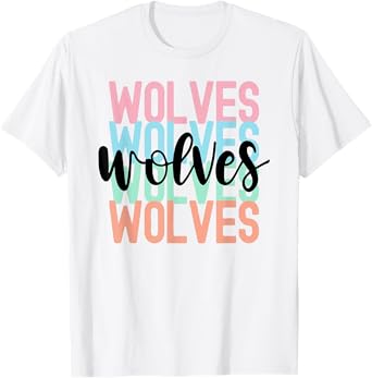 Wolves Team Mascot School Spirit Game Night T-Shirt