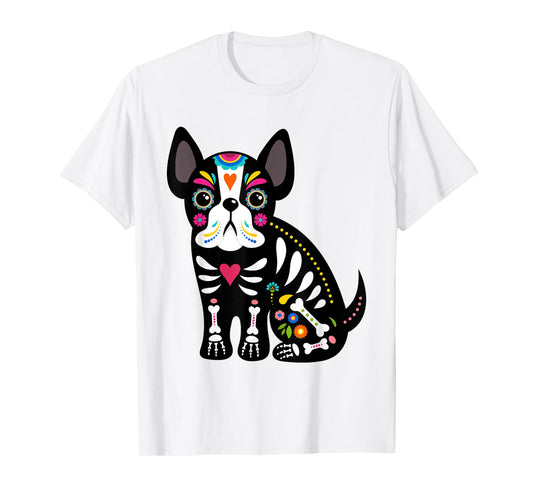 Dia de los Muertos Dog Lover Sugar Skull Mexican Halloween T-Shirt