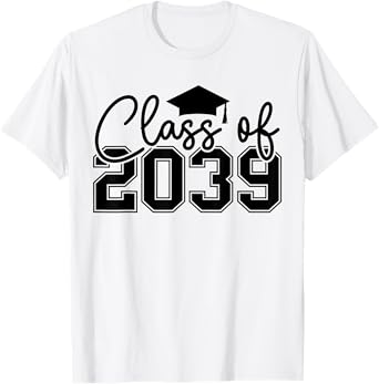 Class of 2039 Grow with Me Funny Preschool 2039 Graduation T-Shirt